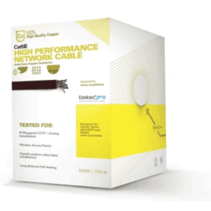 PRO-CAT-5E-W/500 Cable Cat5e de alto rendimiento 100% cobre / 500 ft (152,5m) color blanco| LINKEDPRO