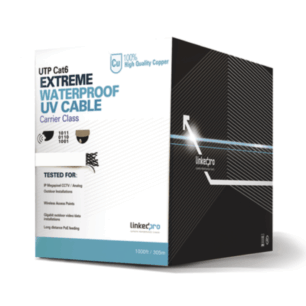 PRO-CAT-6-EXT-LITEW Bobina de cable UTP 305 Metros Cat6, Calibre 23, CLIMAS EXTREMOS, Color blanco, sin blindar, para intemperie| LINKEDPRO