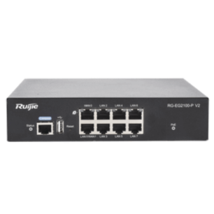 RG-EG2100-PV2 Router Administrable 8 Puertos Giga (7x PoE+, hasta 2x WAN configurable) 135W, Soporta Hasta 300 Clientes| RUIJIE