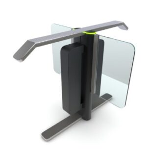 EVO7500 CENTRAL Pasillo motorizado tipo swing gate, mueble en cr, aletas en acrílico 100cm de altura, incluye pictogramas de flujo con leds multicolor | AUTOLINE-PHOTONIC